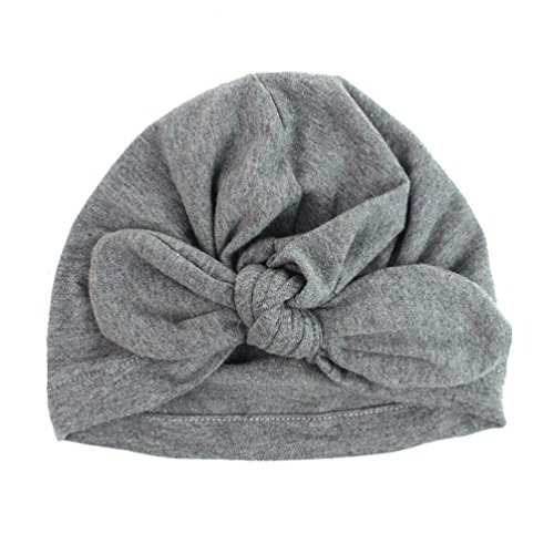 Mikey Store Baby Toddler Kids Boy Girl Bowknot Lovely Soft Hat (Gray)