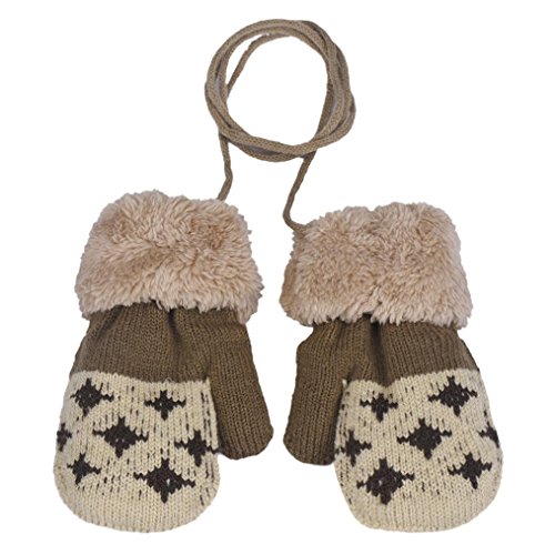 Fineshow Children's Super Soft Cotton Warm Thermal Gloves For 0-12 Months Baby (Beige)