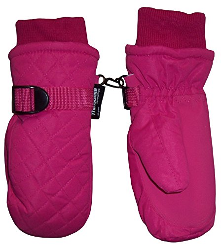 N'Ice Caps Kids Thinsulate and Waterproof Quilted Ski Mittens (2-3yrs, Fuchsia)