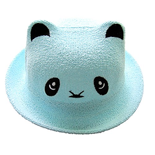 Easykan Baby Summer Topee Hat Children Cute Cartoon Panda Kids Cap (blue)