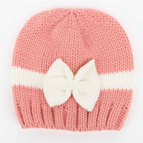 Baby Hat,Leegor Newborn Infant Knitting rosette Wool Crochet Hat Soft Cap (Pink)