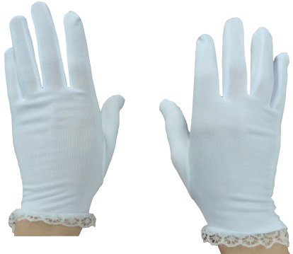 N'Ice Caps Girls Lace Trimmed Special Occasion Stretch Gloves (1-2yrs)