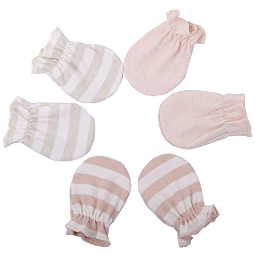 Newborn Unisex Baby Scratch Mittens Gloves 100% Cotton Infant No Scratch Mittens Gloves,8 Pairs Mix Color