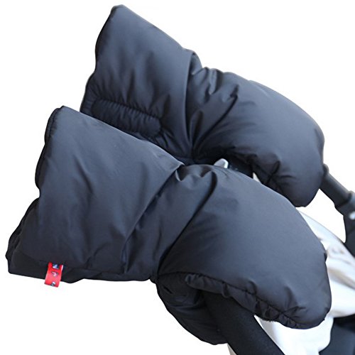 Baby Pushchair/Pram/Stroller Gloves, Waterproof Anti-freeze Extra Thick Gloves Baby Stroller Hand Muffs Stroller Accessories for Parents -Black