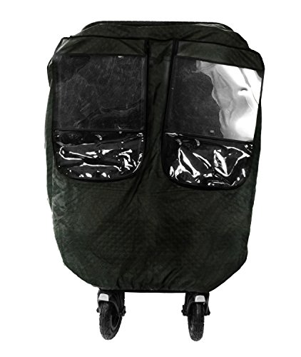 Comfy Baby! Insulated Quilted Water Resistant Material Rain-cover Special Designed for the City Mini GT Double Stroller, Clear See-Thru Windows with Extra Sun Shade, Plus Protection Net When. 