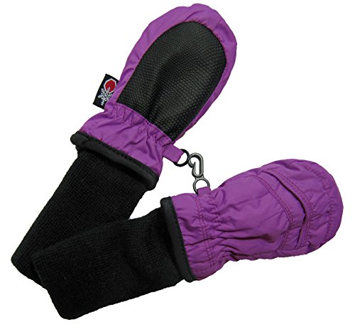 SnowStoppers Kid's Waterproof Stay On Winter Nylon Mittens Extra Small / 6-18 Months Deep Lilac