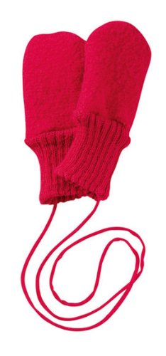 Disana Baby Girls' Boiled Wool Mittens 6-12M Red