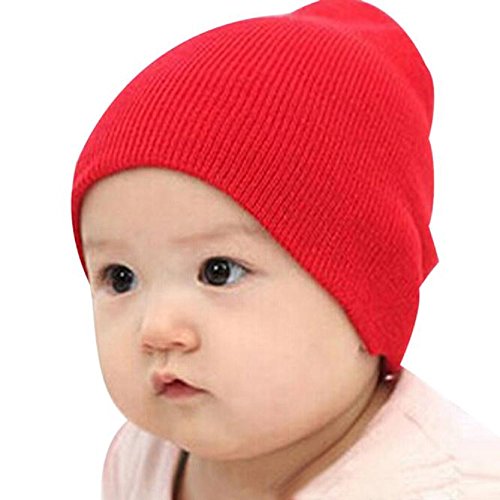 Lisingtool Baby Soft Hat Children Winter Warm Kids Cap (Red)
