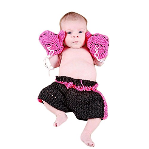 MuLuo Newborn baby boxing shorts and gloves 2pcs sets baby clothing photo accessories 2 colors costume recem nascido fotografiablack