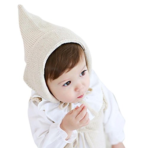 Baby Knitted Hats, Misaky Toddler Boy Girl Cap Crochet Solid Beanie Warm Cap (beige)