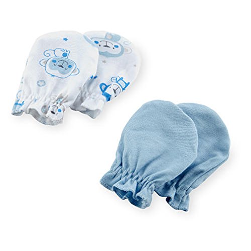 Koala Baby Boys 2 Pack Mittens - Blue/White