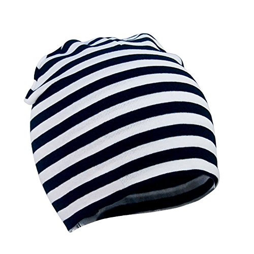 Zando Toddler Infant Baby Cotton Soft Cute Knit Kids Hat Beanies Cap D Black White Stripe