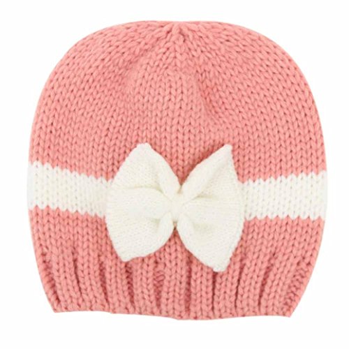 Mikey Store Newborn Baby Infant Toddler Knitting Wool Crochet Hat Soft Hat Cap (Pink)
