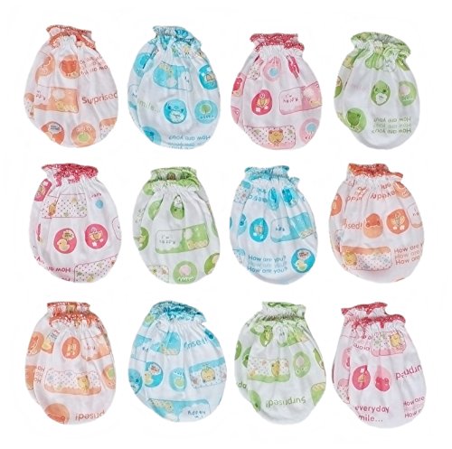 Songbai Newborn Baby Cotton Gloves No Scratch Mittens For 0-6 Months Boys Girls (Newborn 0-6 Months, Set 1)
