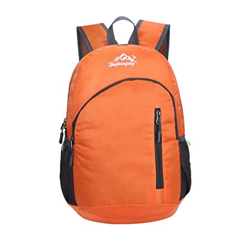 Durable Waterproof Folding Packable Lightweight Travel Hiking Backpack Daypack➪LAIMENG (Orange)