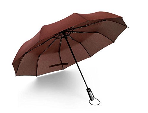 Automatic Neutral Business Big Strengthen Windproof Portable Umbrella (brown)