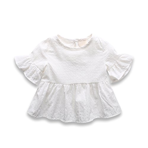 Baby Girl Dress, Lotus Leaf Style Toddler Dress / Dance Skirt for 1-4 Years,White,92(18-24 Month)