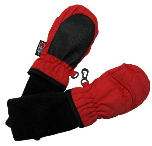 SnowStoppers Kid's Waterproof Stay On Winter Nylon Mittens Extra Small / 6-18 Months Red