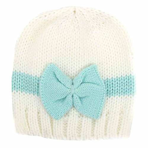Mikey Store Newborn Baby Infant Toddler Knitting Wool Crochet Hat Soft Hat Cap (Light Blue)