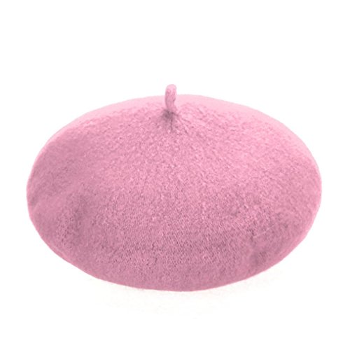 Leoy88 Child Cute Beret Winter Warm Hat 44cm (Pink)