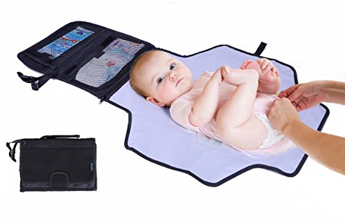 Diaper Changing Kit By Lebogner - Deluxe Baby Changing Station With Neoprene Fabric For  A Softer Feel And Pockets For Diaper Changing Products, Perfect Portable Infant Travel Diaper Pad
