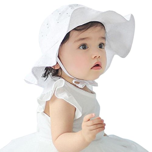 Matoen (TM) Toddler Infant Kids Sun Cap Summer Outdoor Baby Girls Boys Sun Beach Cotton Hat (White)