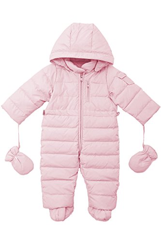 Oceankids Baby Boys Girls Pink Pram One-Piece Snowsuit Attached Hood 9M 6-9 Months