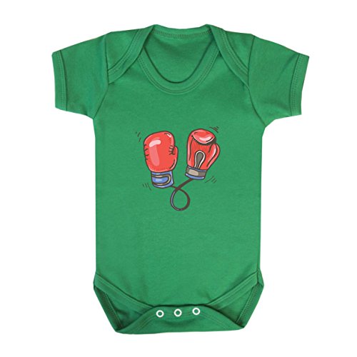 Boxing Gloves 100% Cotton Toddler Baby Bodysuit One Piece Kelly Green Newborn