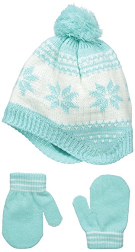 Carters Baby-Girls Fair Isle Peruvian Hat Mitten Set, Mint, 0-9 Months