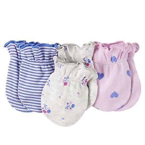 Carter's Baby 3-pack No Scratch Mittens (0-3 Months) (Pink Hearts)