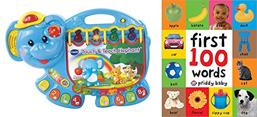 VTech Touch and Teach Elephant Book & First 100 Words for Kids
