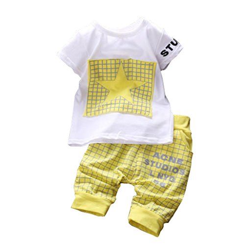 CANIS Baby Boy Kid 2 Piece STAR Sportswear Clothes T-shirt Top Short Pants Outfit Set
