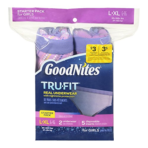 GoodNites TRU-FIT Real Underwear Starter Pack for Girls - L/XL