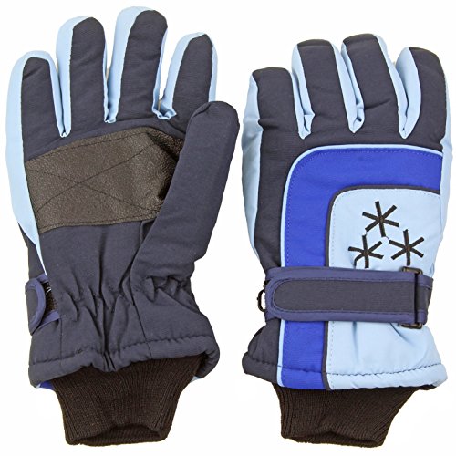 Insulated Winter Cold Weather Ski Gloves for Kids (Boys and Girls) Waterproof Windproof (Small, Navy)