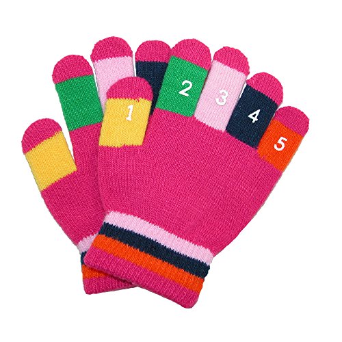 Grand Sierra Toddler 2-4T Knit Stretch Counting Gloves, Fuchsia
