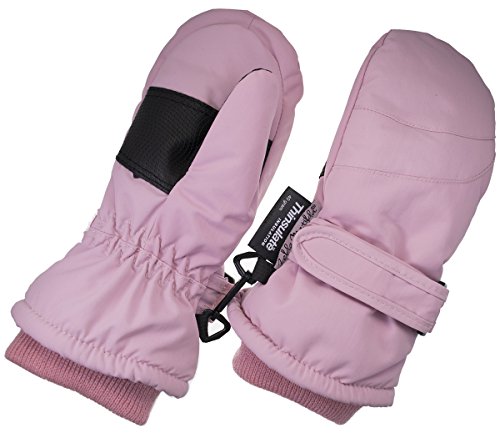 Children Toddlers and Baby Mittens Made With Thinsulate,and Fleece - Winter Waterproof Gloves - KX GEAR by Zelda Matilda,Light Pink,.6-12 months