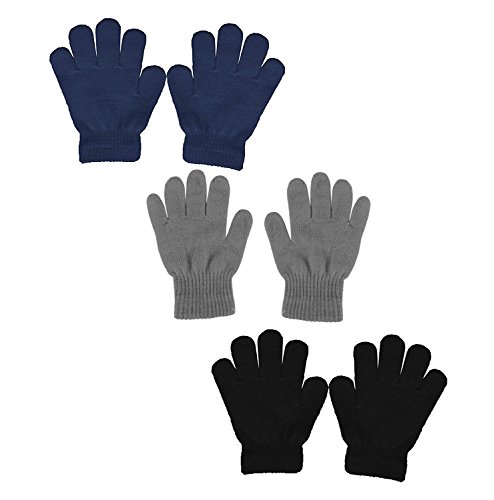Peach Couture Children’s Toddler Warm Winter Gloves and Mittens Value packs (One Size, Navy, Grey, Black)