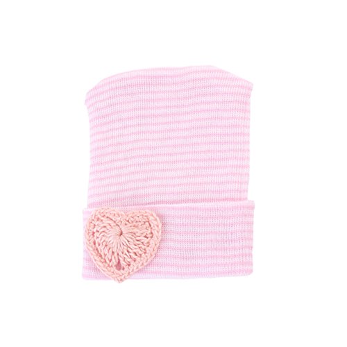 Evelin LEE Newborn Baby Infant Girl Nursery Beanie Hospital Hat With Bow (Pink)