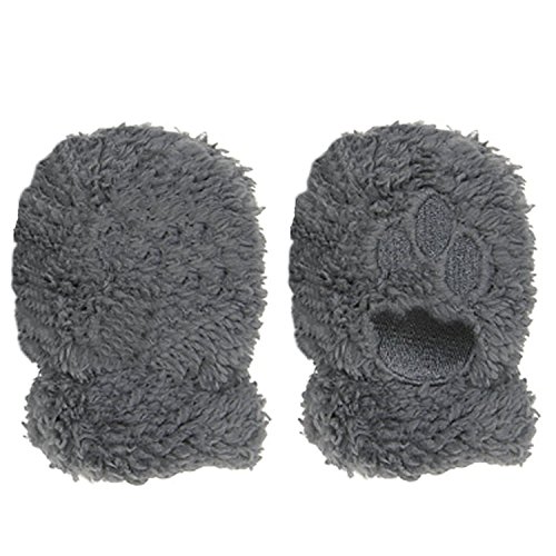 Magnetic Me Lined Fleece Infant Winter Mittens with Magnet Clips 12-18 Grey