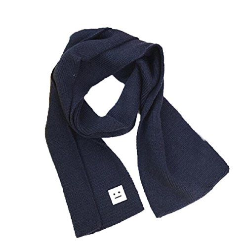 Yihaojia Fashion Smile Children Knitted Scarf Winter Keep Warm Girls Boys Scarves (Navy)