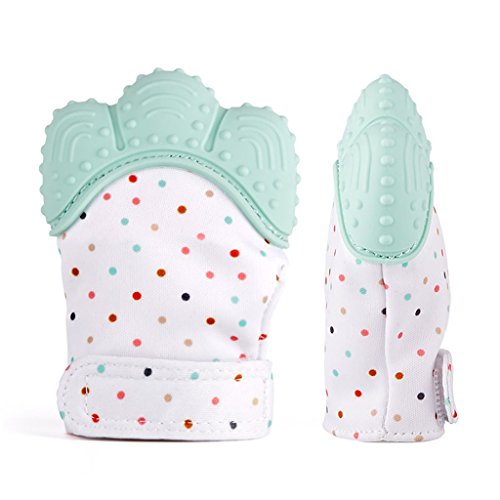 Seeshine Food Grade Silicone Molar Gloves Silicone Voices Baby Gloves (Mint Green)