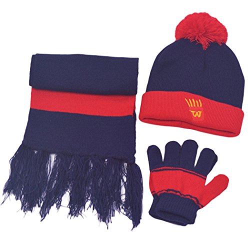 Raylans Cute Baby Toddler Kids Girls Boys Winter Warm Hat Cap Set with Scarf&Gloves,Navy Blue