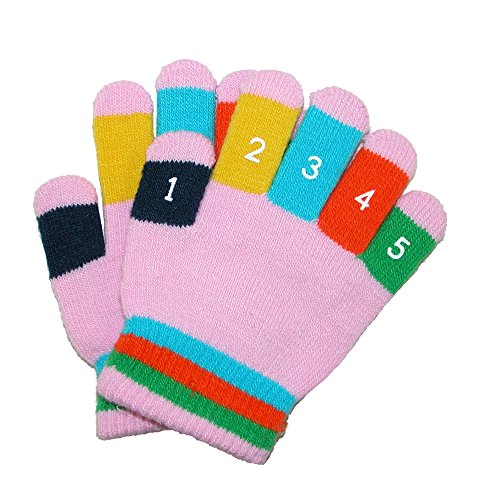Grand Sierra Toddler 2-4T Knit Stretch Counting Gloves, Pink