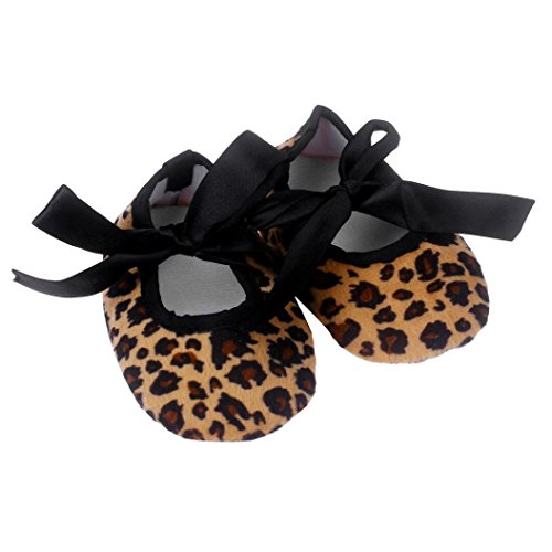 Kids Bowknot Shoes, Misaky Leopard Printing Newborn Cloth Shoes (11, Brown)