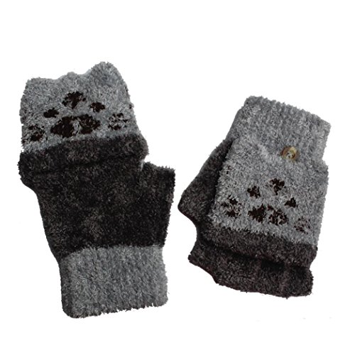 Amiley baby gloves , Girls Boys Winter Fingerless Gloves Mitten (Gray)