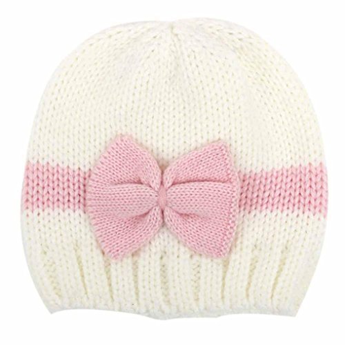 Baby Hat,Leegor Newborn Infant Knitting Rosette Wool Crochet Hat Soft Cap (White)