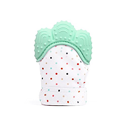 Baby Teething Mitten, Lintelek Anti-absorption Hand Glove Teether, Food Grade Silicon Sounding Baby Glove Teether for 3-18 Months Babys, Protect Babys Hands from Chewing