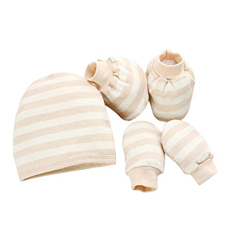 Newborn Cotton Cap Soft Gloves Cute Socks Baby 0-6 months Unisex 3-Piece Set