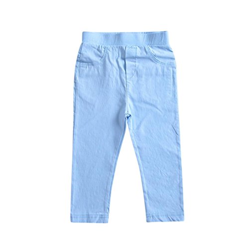 Lisin Toddler Children Trousers Baby Girls Boys Solid Pencil Pants Warm Pants Leggings (Light Blue, Size:3Years)