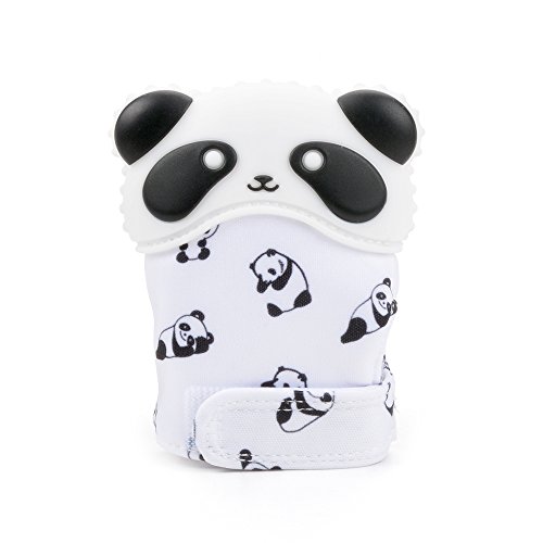 Silicone Baby Teether Teething Panda Mitten Glove Palm Thumb Chewable Toy Newborn Nursing BPA Free(Panda)